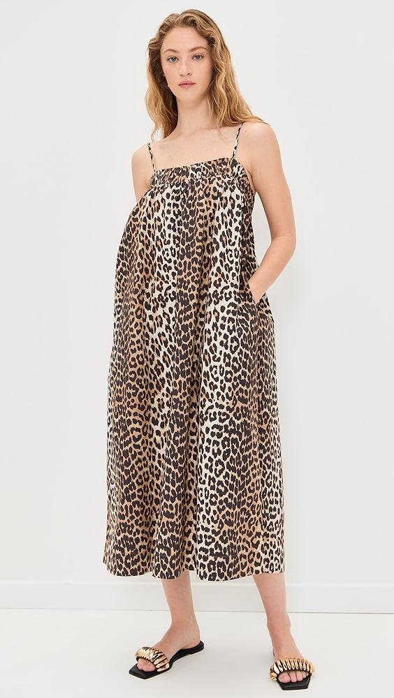 GANNI Printed Cotton Midi Strap Dress | Shopbop Product Image