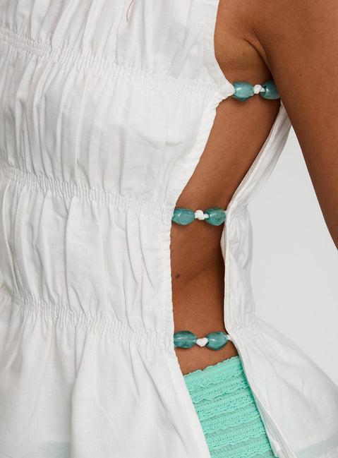 Read My Soul Bead Detail Top White Product Image