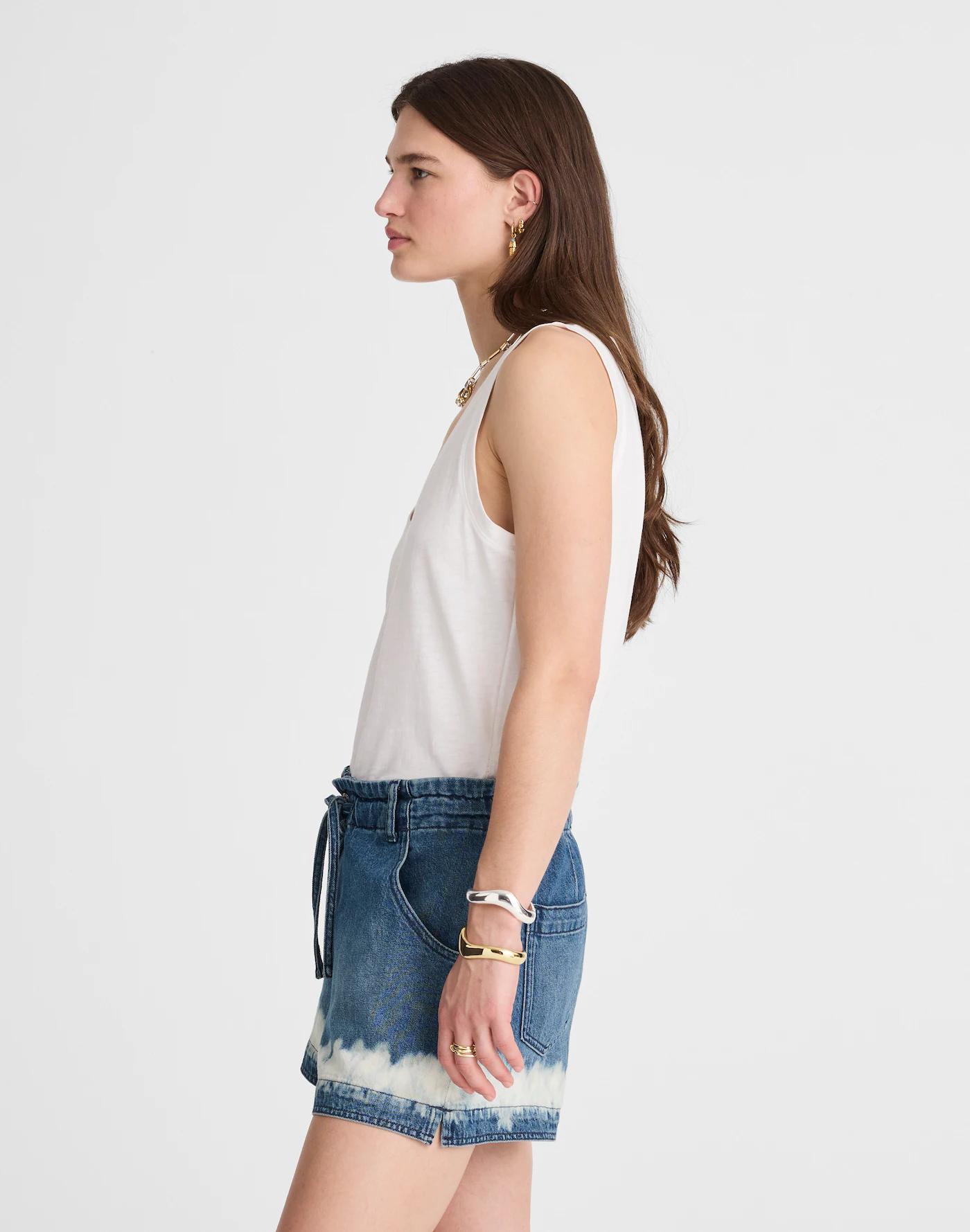 Tie-Waist Denim Shorts Product Image