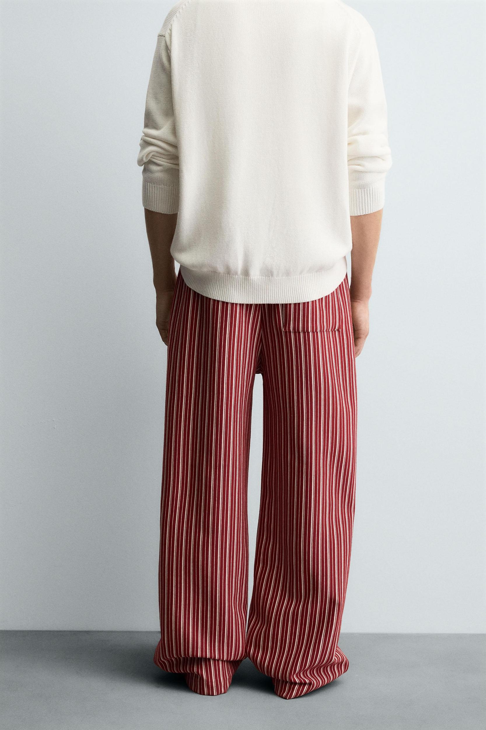 STRIPED RELAXED FIT PANTS Product Image