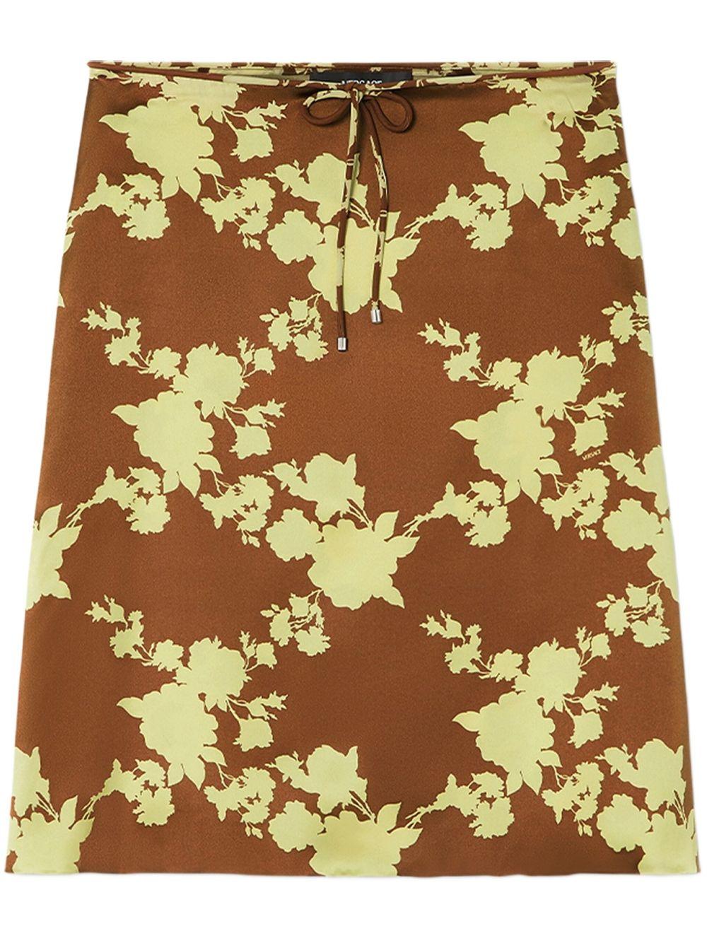 Wild Roses satin midi skirt Product Image
