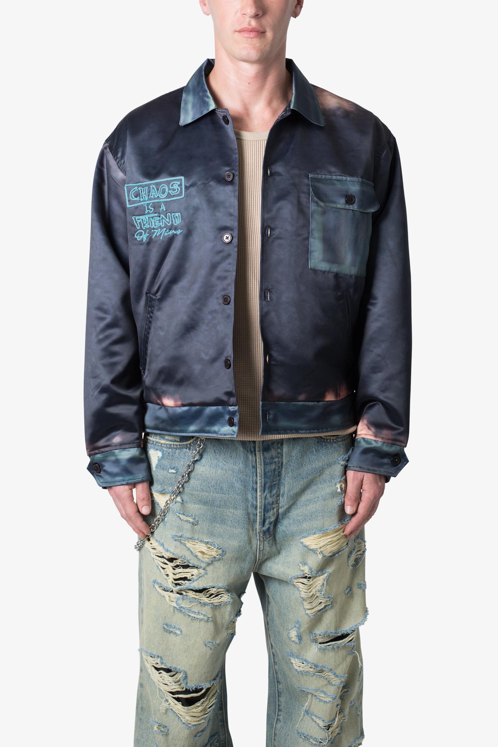 Satin Bomber Jacket - Washed Black Product Image