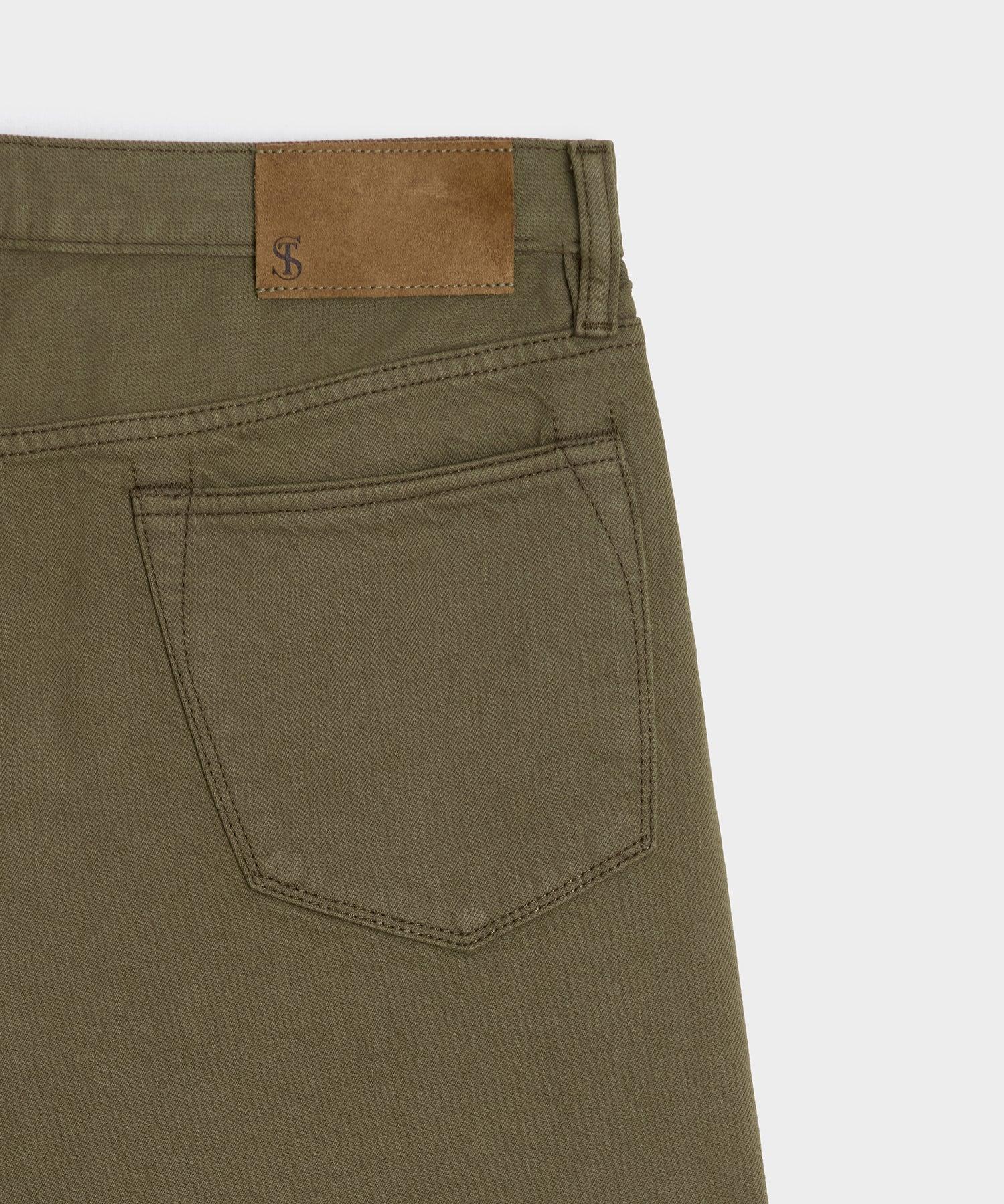 Slim Garment-Dyed Jean in Olive Product Image