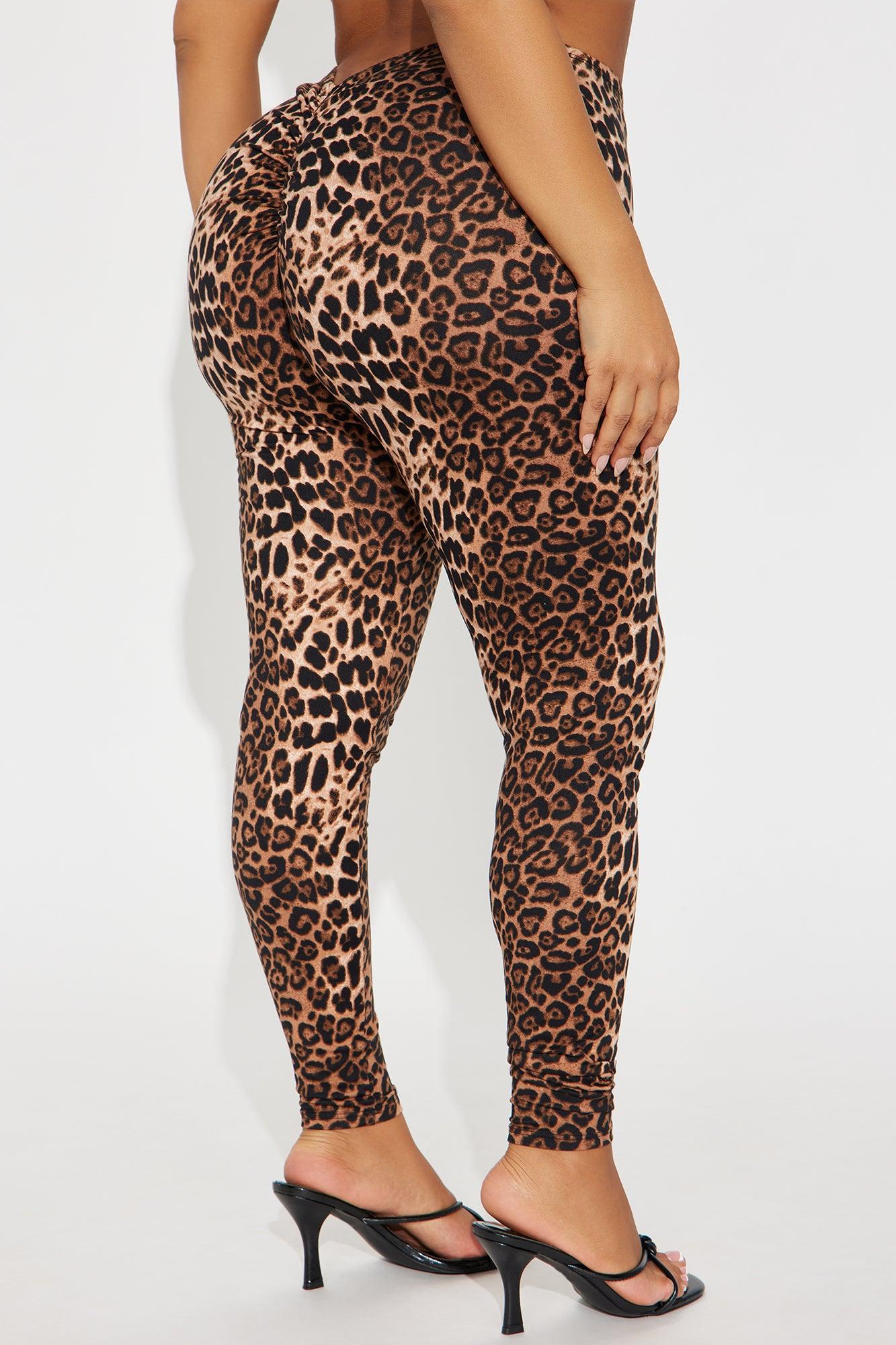 Unapologetically Fierce Leopard Butt Ruched Legging - Brown Combo Female Product Image