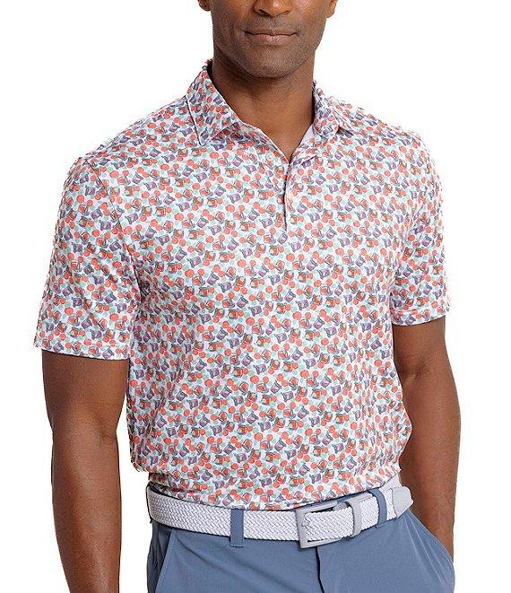 Southern Tide Driver Palmoa Paradise Printed Short Sleeve Polo Shirt Product Image