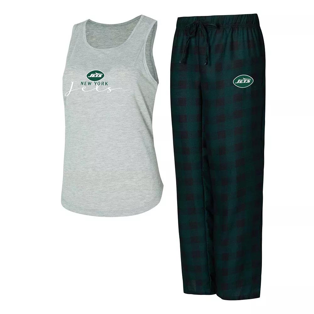 Women's Concepts Sport Gray/Green New York Jets Petition Tank Top and Pants Sleep Set,  Product Image