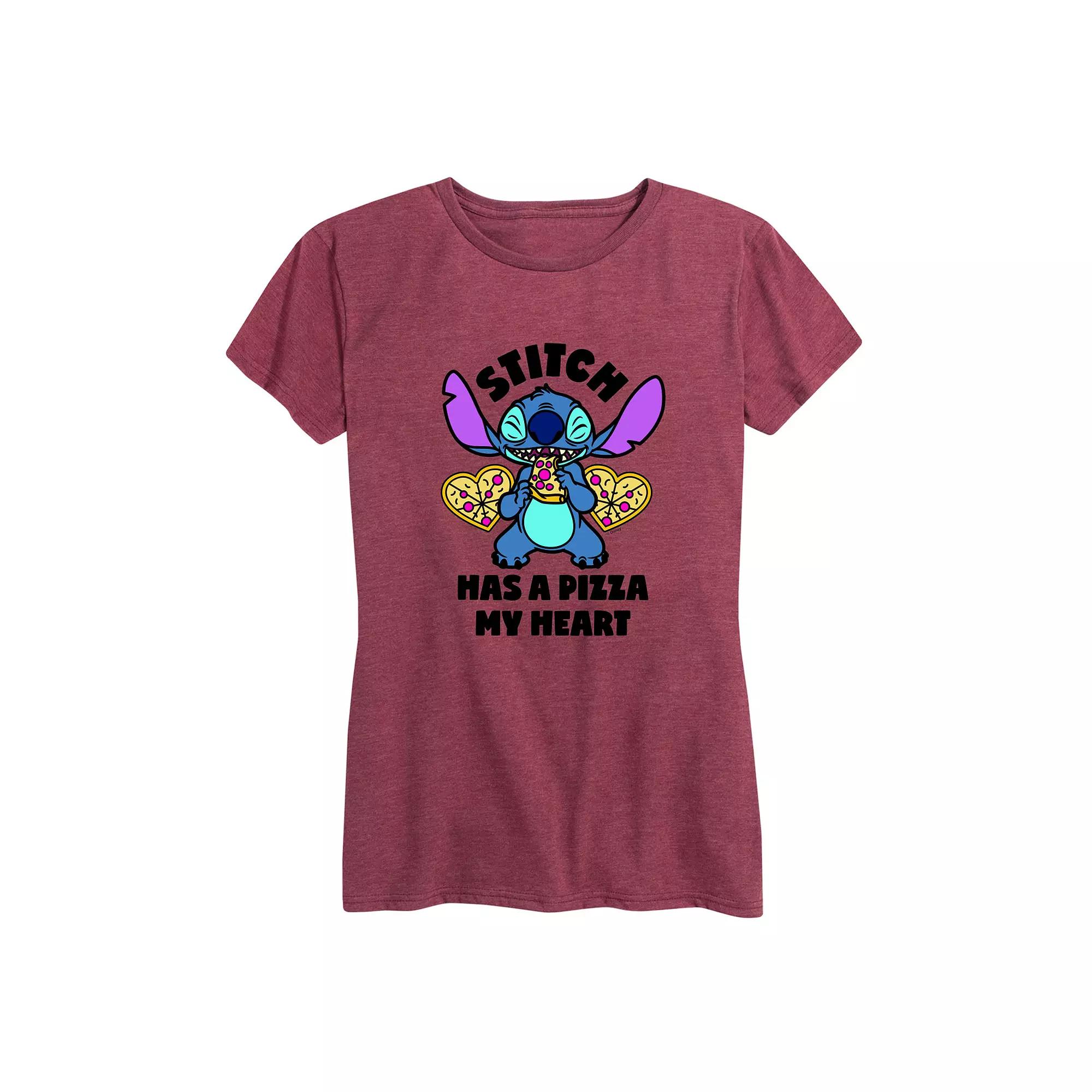 Disney's Lilo & Stitch Women's Pizza My Heart Graphic Tee,  Product Image
