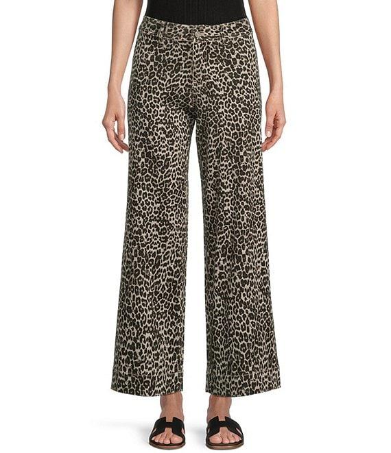 Prosperity Denim High Rise Leopard Print Trouser Jeans Product Image