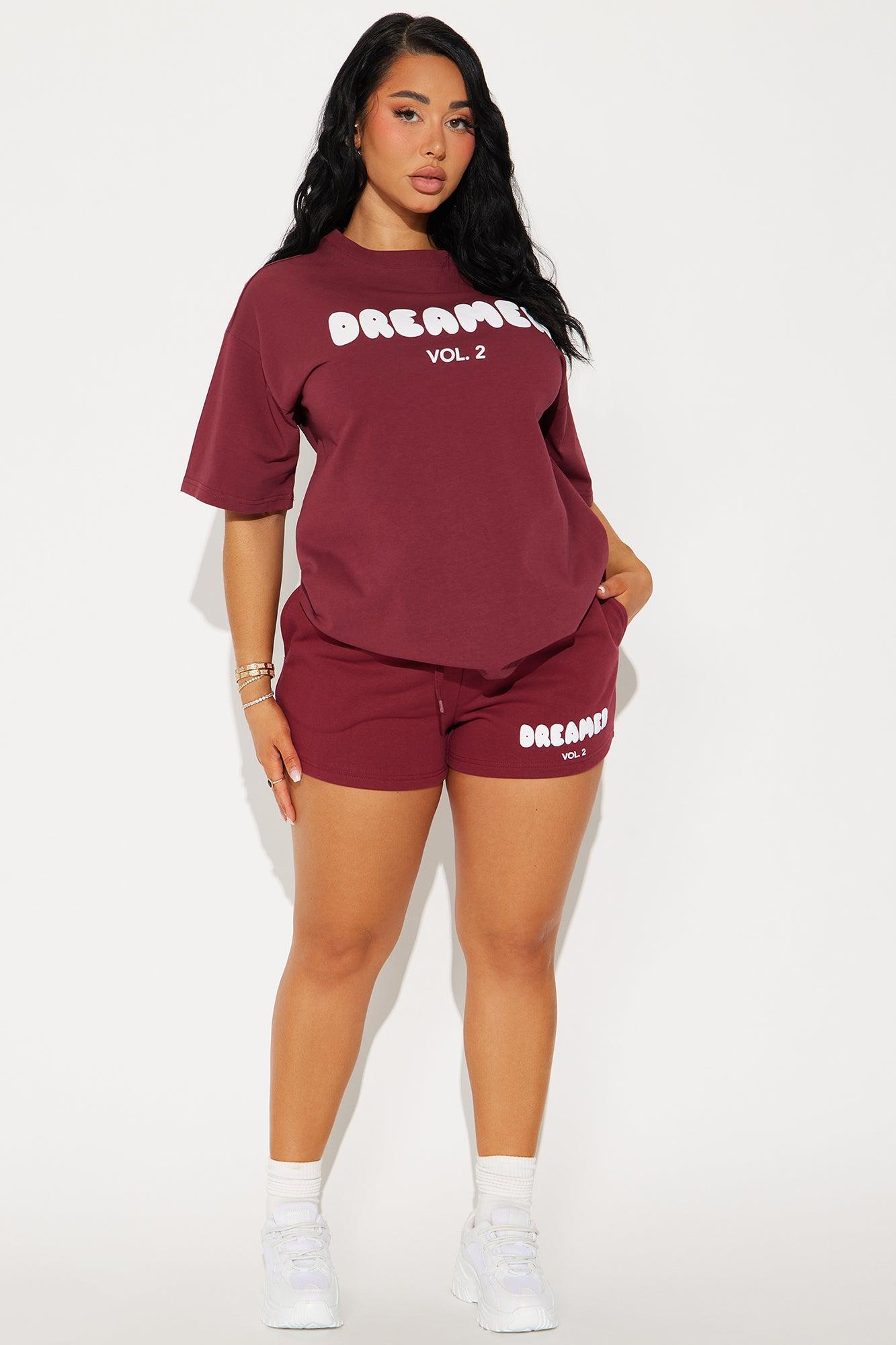 City Of Dreamers Short Set - Burgundy Product Image
