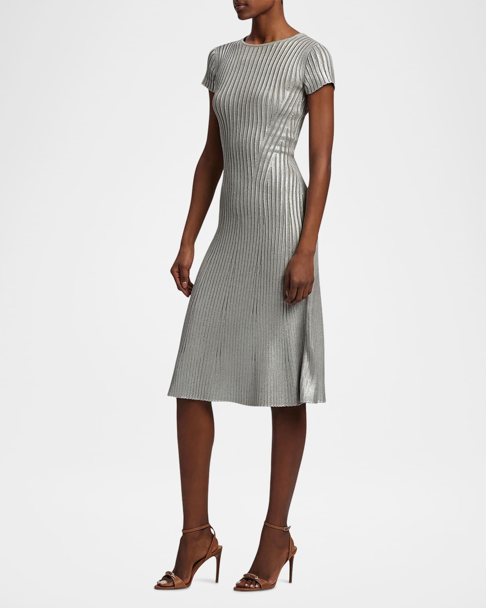 Foil Rib Crewneck Dress Product Image