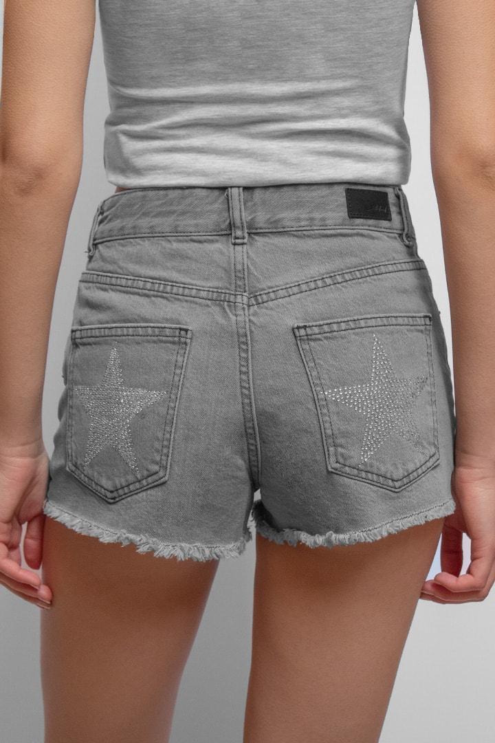 Low waist rhinestone star shorts Product Image