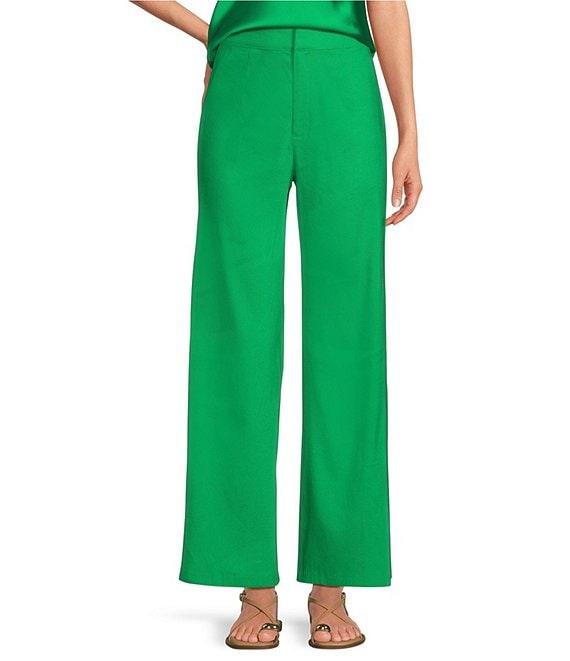 Gianni Bini Lucie Flat Front Straight Leg Linen Pants Product Image