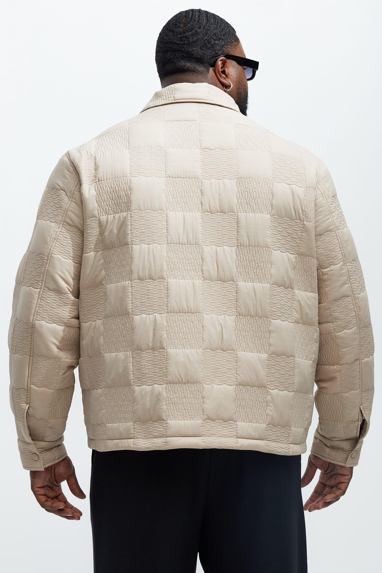 Laurel Checker Quilt Jacket - Tan Product Image