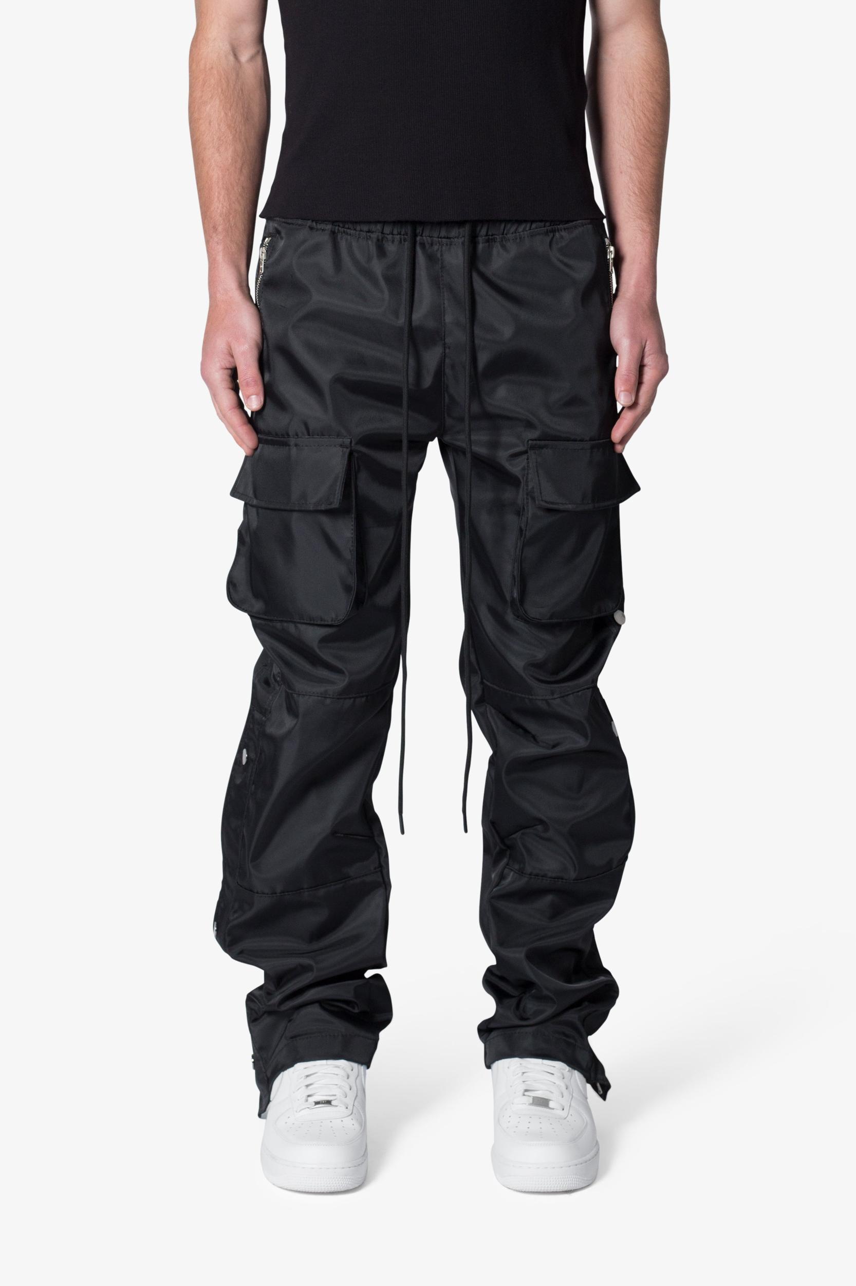 Snap Front Cargo Pants - Black Product Image