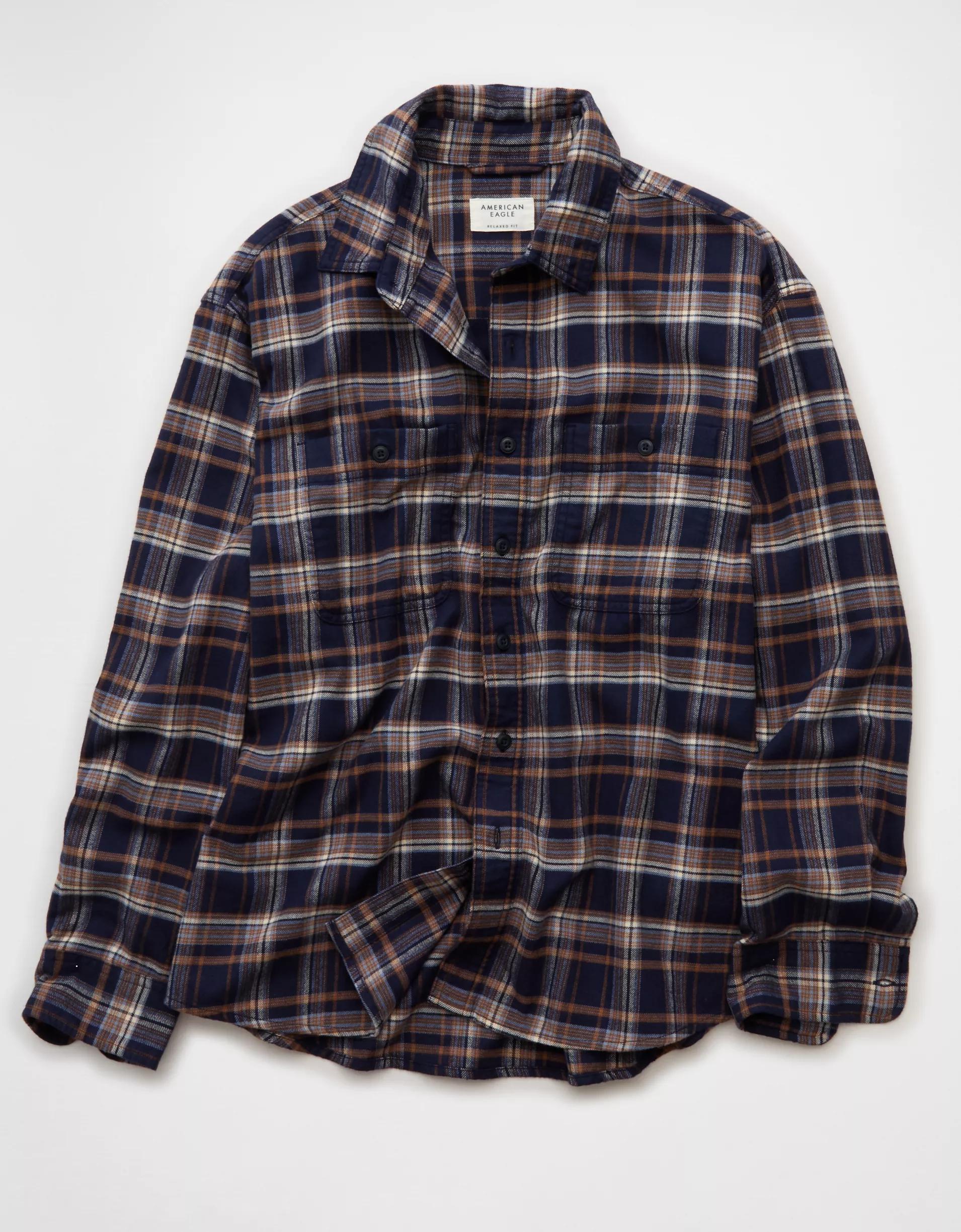AE Relaxed Fit Everyday Flannel Shirt Product Image