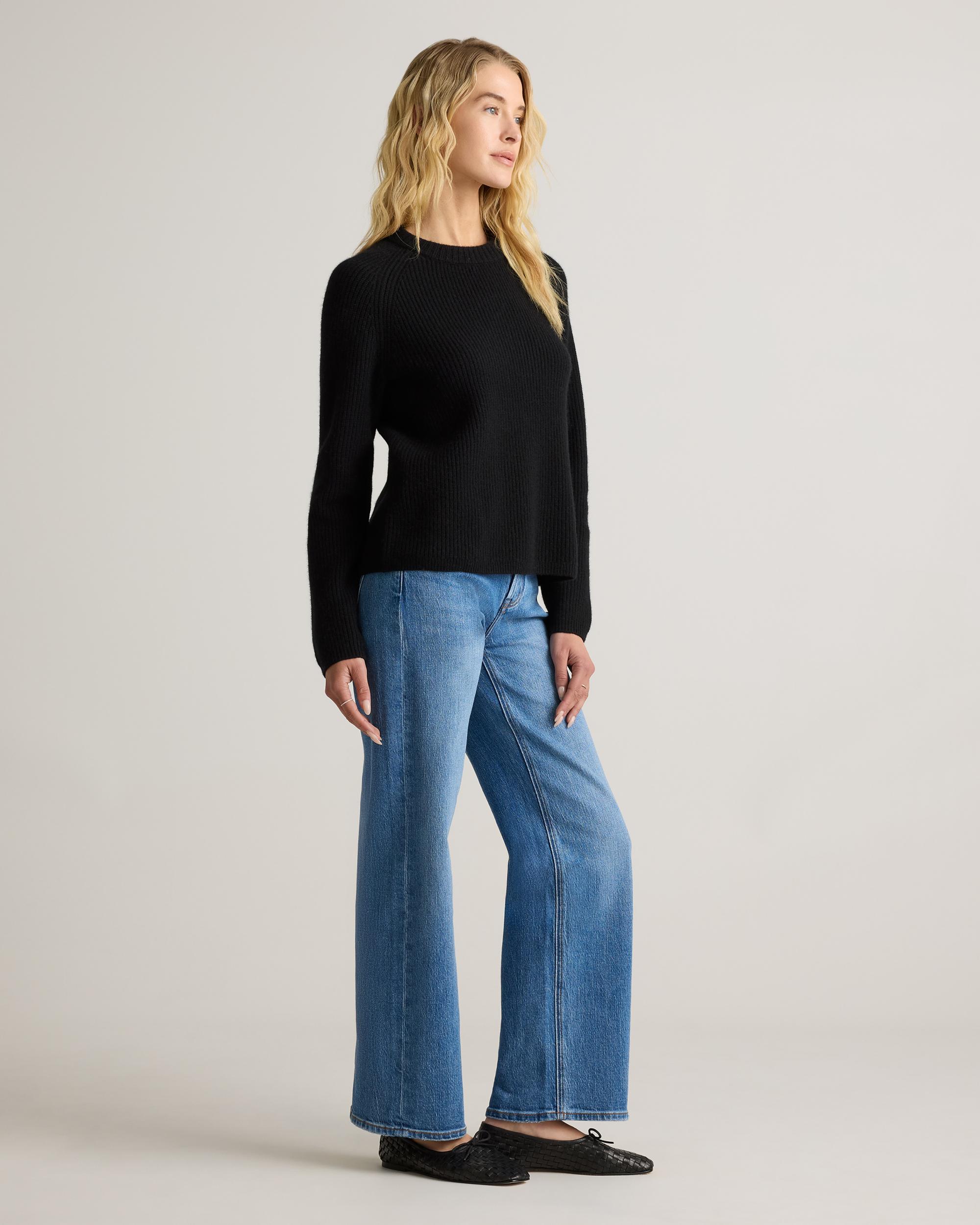 Quince | Women's Mongolian Cashmere Fisherman Crewneck Sweater Product Image