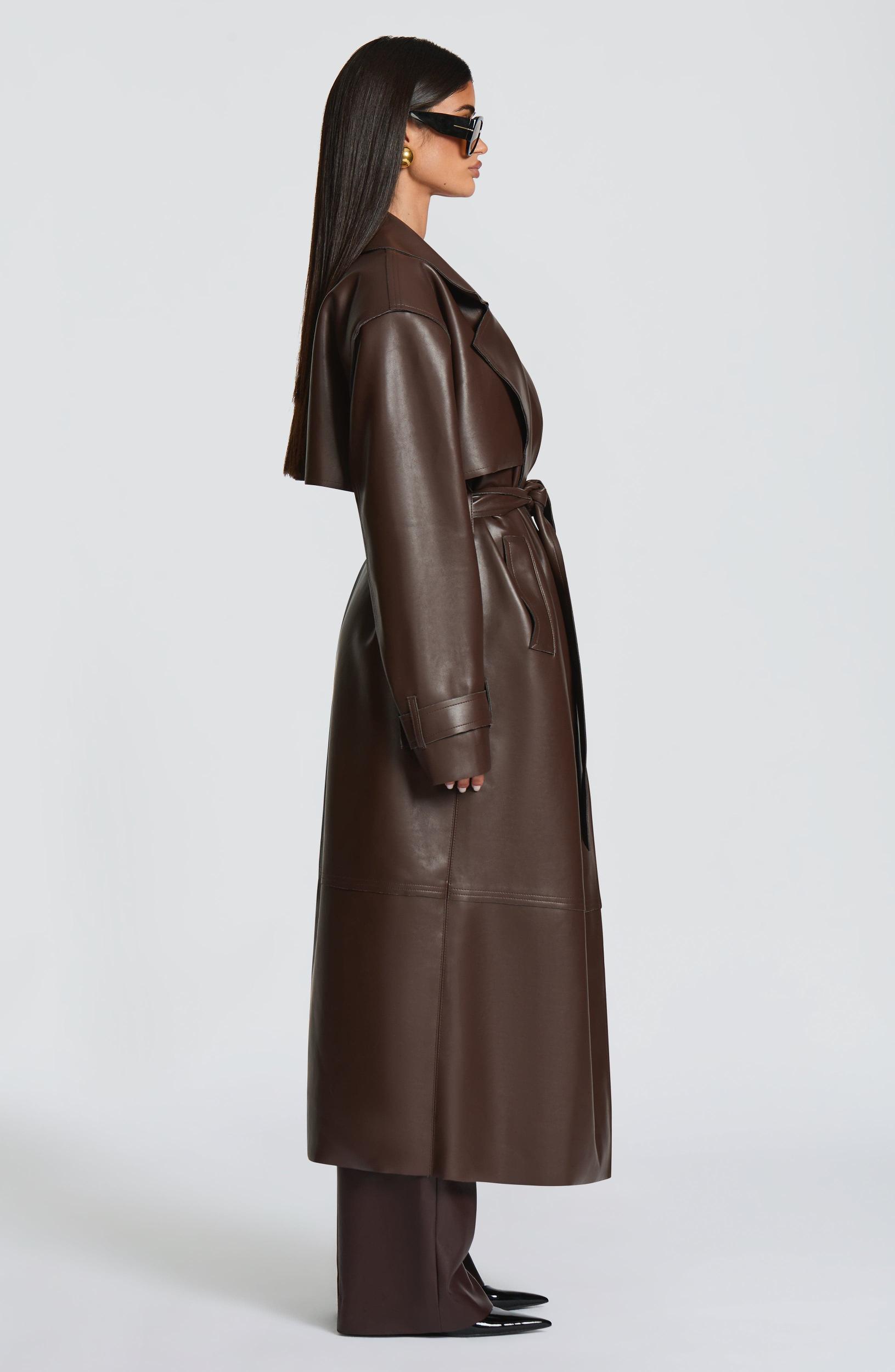 Bridget Trench Coat - Plum Brown Product Image