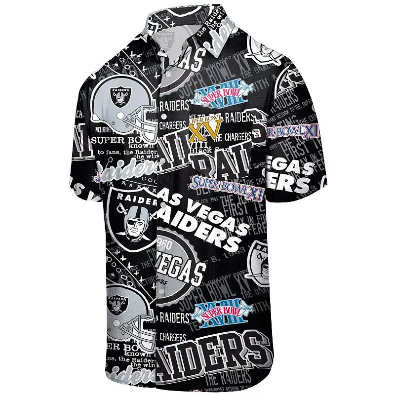 Men's FOCO Black Las Vegas Raiders Thematic Button-Up Shirt, Size: Small, Lvr Black Product Image