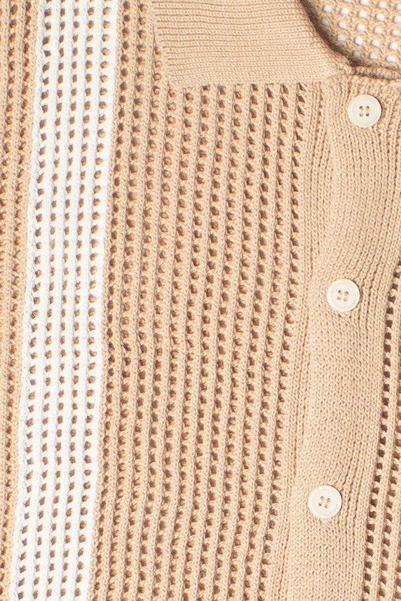 Crochet Bowling Style Button Up Shirt Product Image