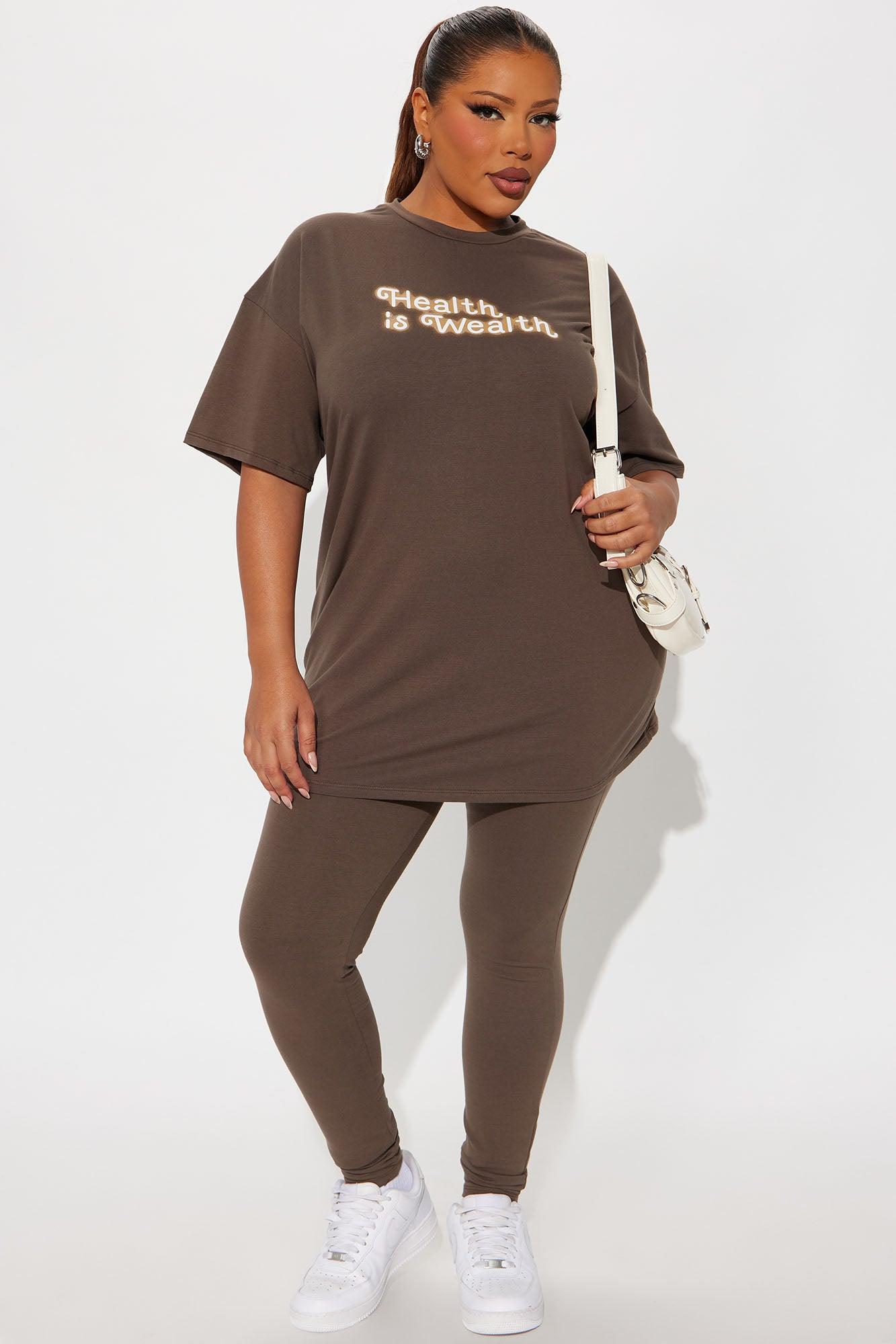 Health Is Wealth Legging Set - Brown Female Product Image
