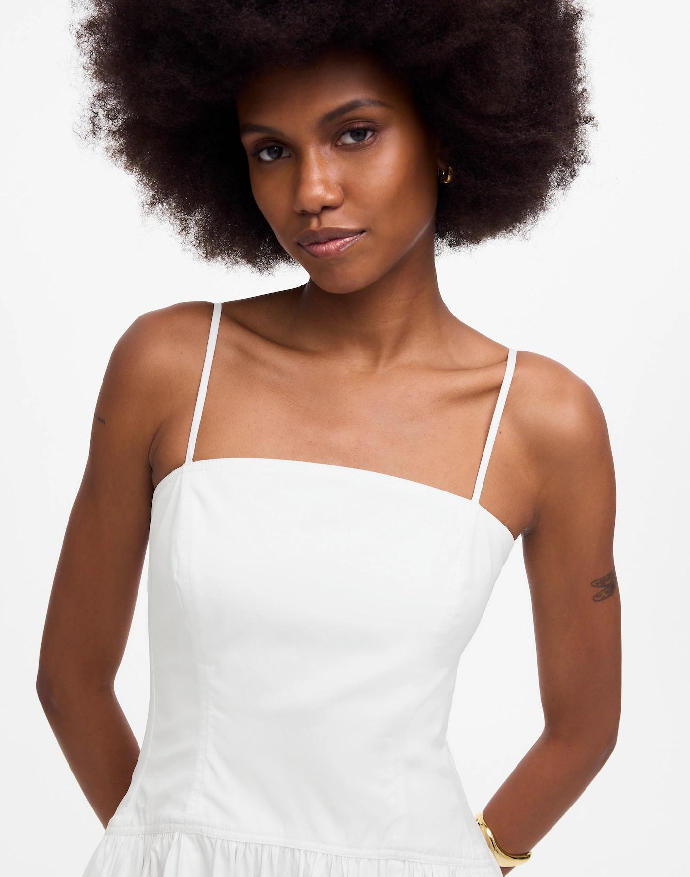 Petite Poplin Seamed Midi Dress Product Image