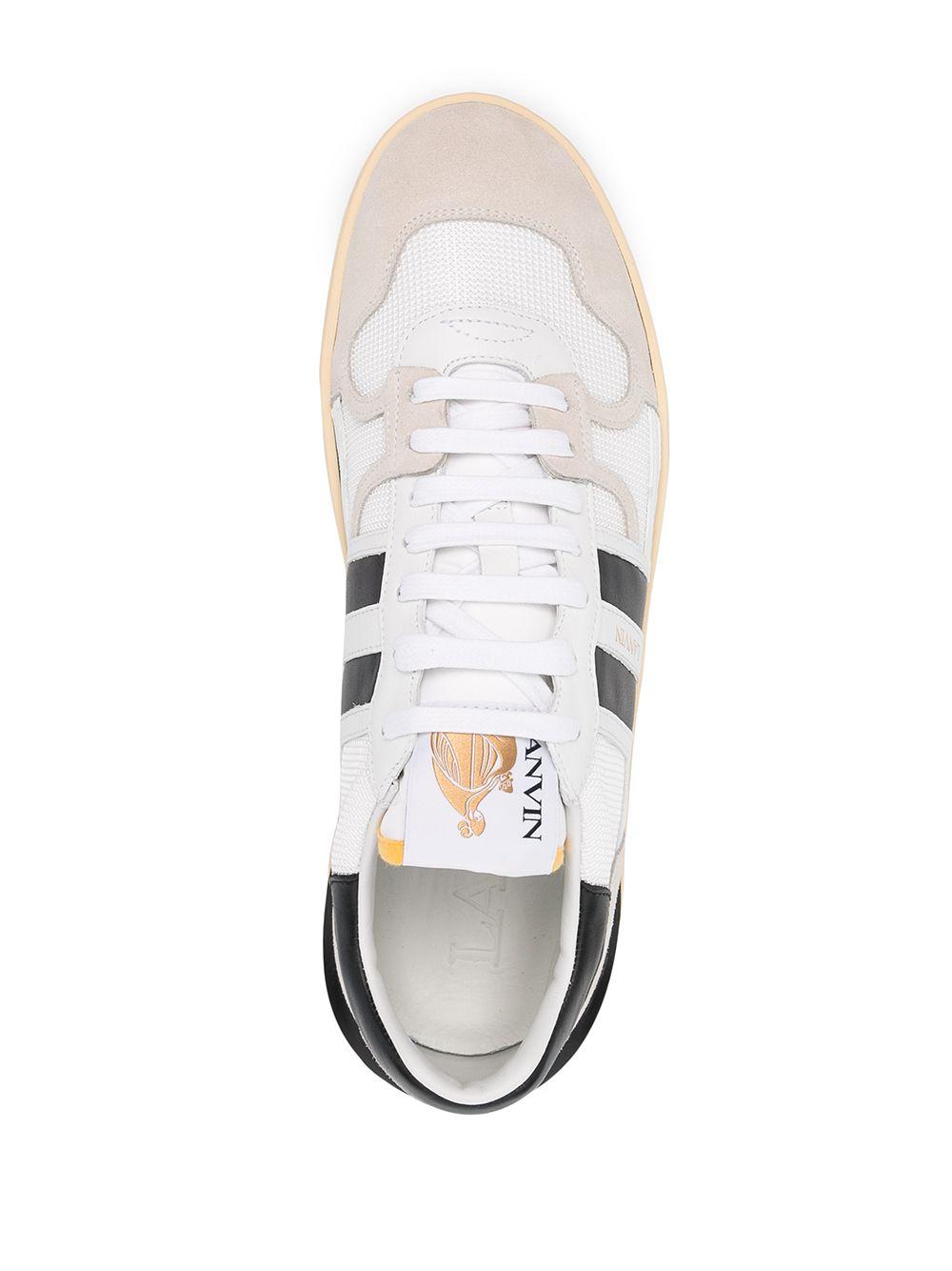 LANVIN Black And White Leather Clay Low Mesh Sneakers Product Image