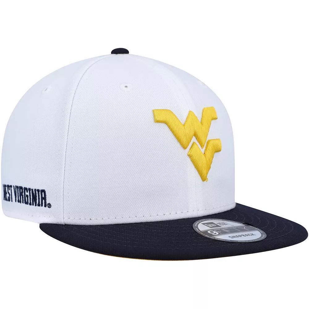 Men's New Era White/Navy West Virginia Mountaineers Two-Tone Mascot 9FIFTY Snapback Hat Product Image