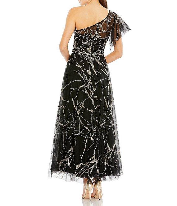 Mac Duggal Two Tone One Shoulder A-Line Dress Product Image