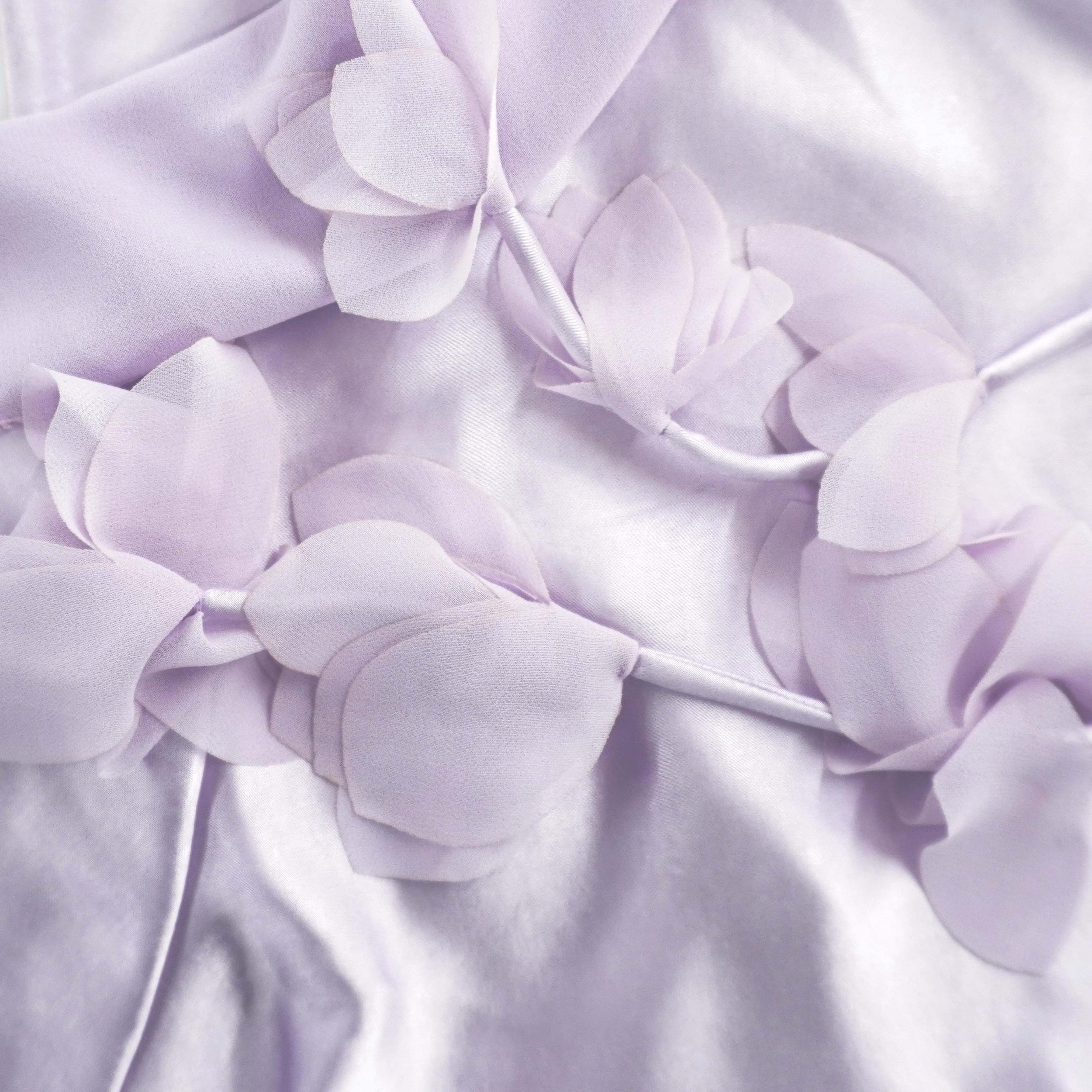 Lilac Flower Satin Maxi Dress Product Image