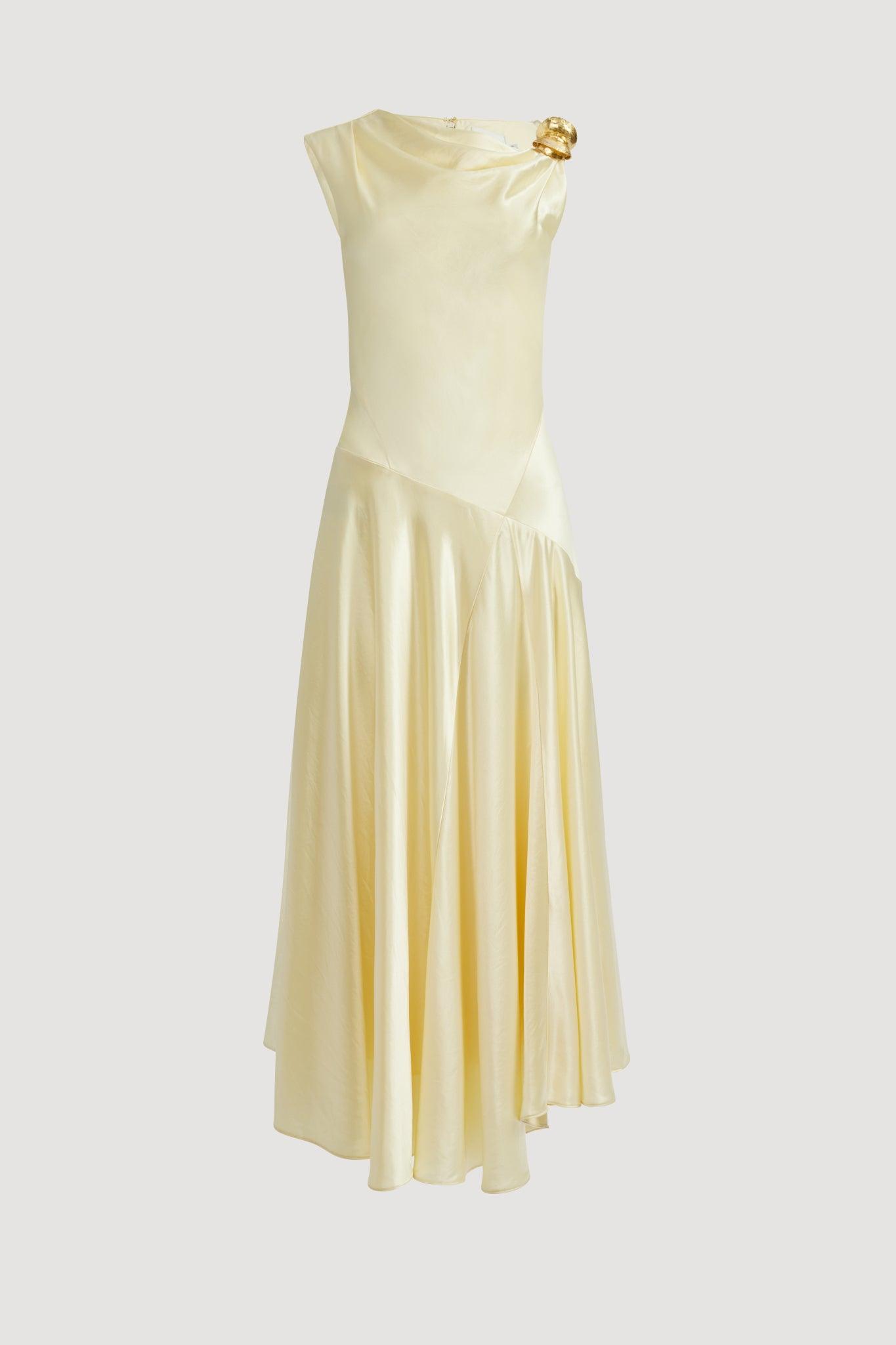 Siren Midi Dress-BUTTER / 4 Product Image