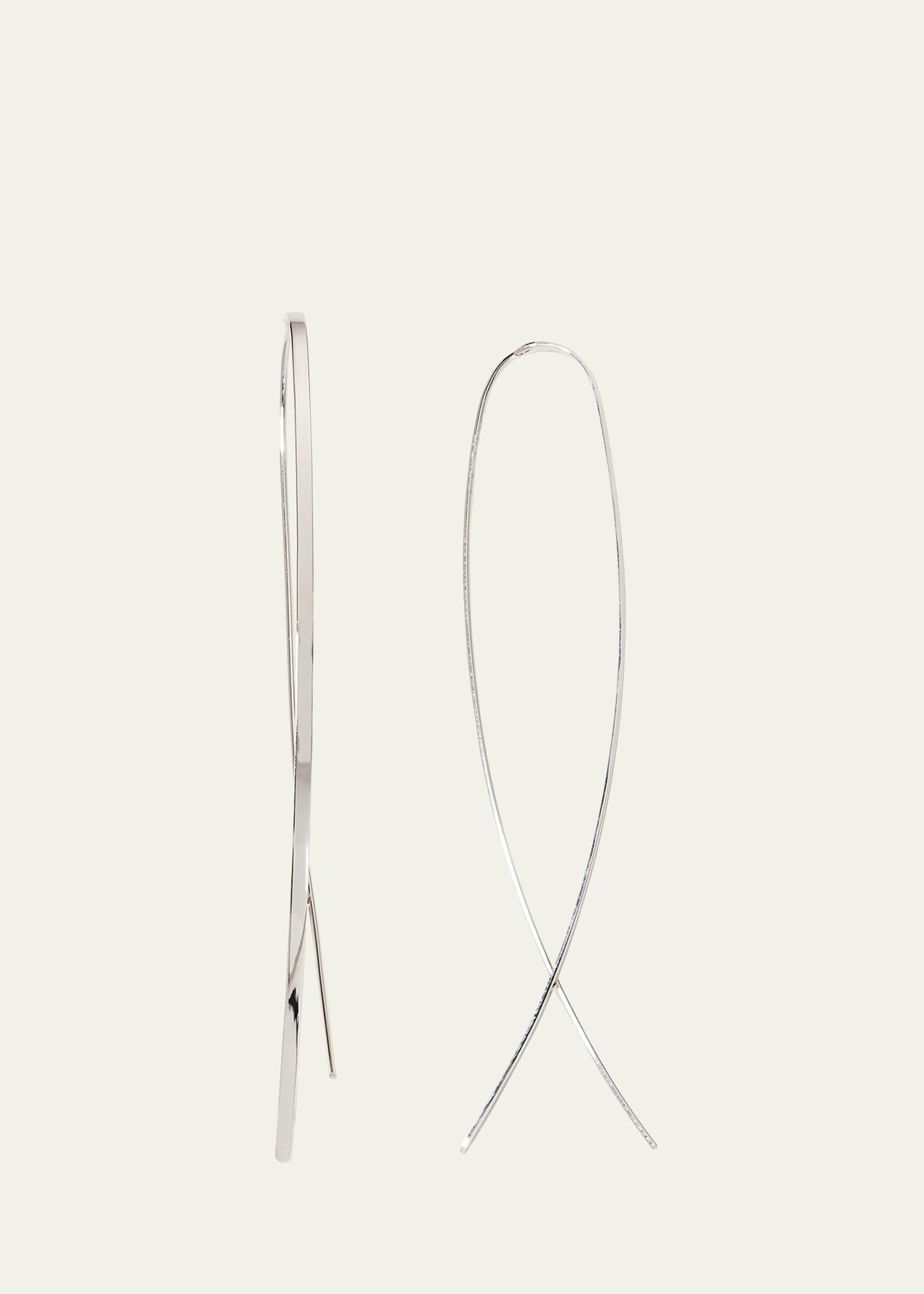 14k Elite Narrow Upside Down Hoop Earrings Product Image