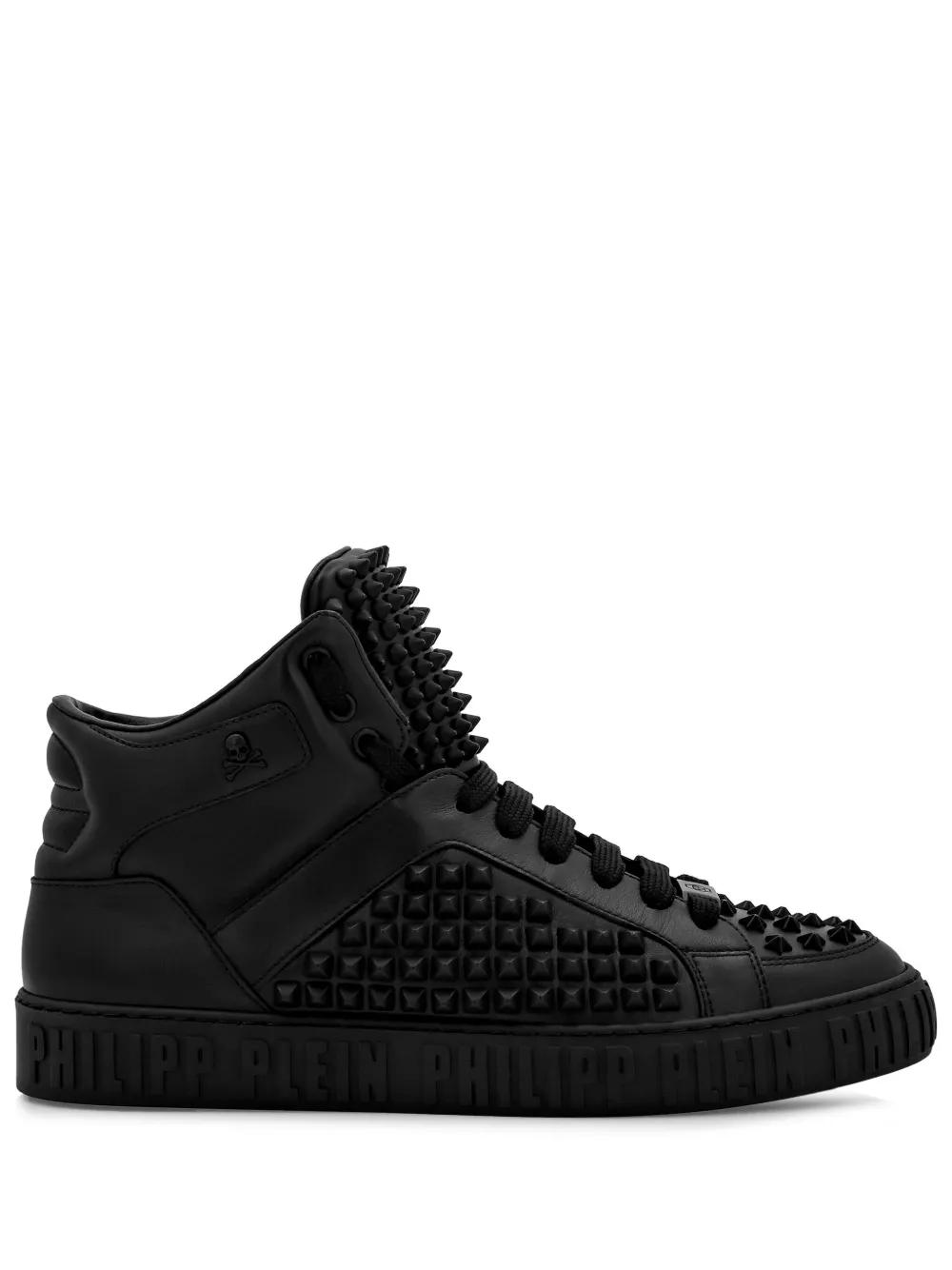 spike stud-detailing leather sneakers  Product Image