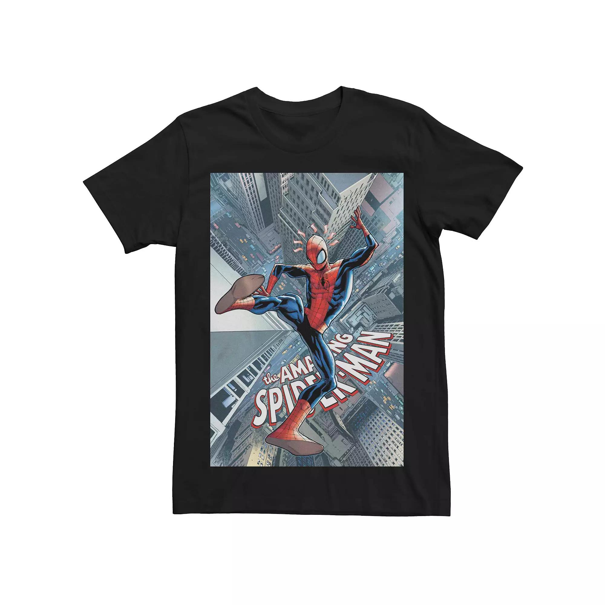 Mens Marvels Spider-Man City Fall Comic Cover Tee Product Image