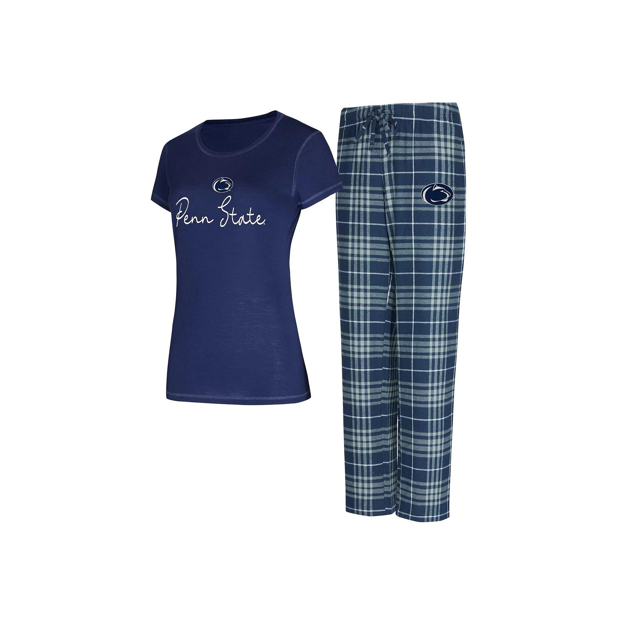 Women's Concepts Sport  Navy Penn State Nittany Lions Vector T-Shirt & Flannel Pants Sleep Set, Size: Medium, Blue Product Image