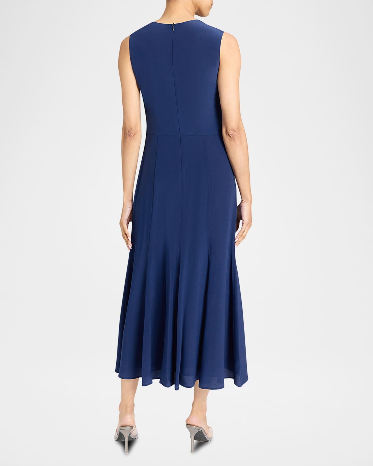 Rosalia Silk Crepe De Chine Midi Dress Product Image