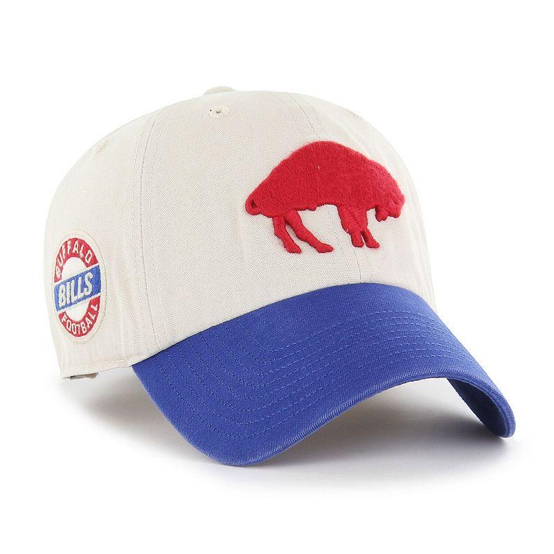 Men's '47 Cream/Royal Buffalo Bills Sidestep Clean Up Adjustable Hat, Beige Product Image