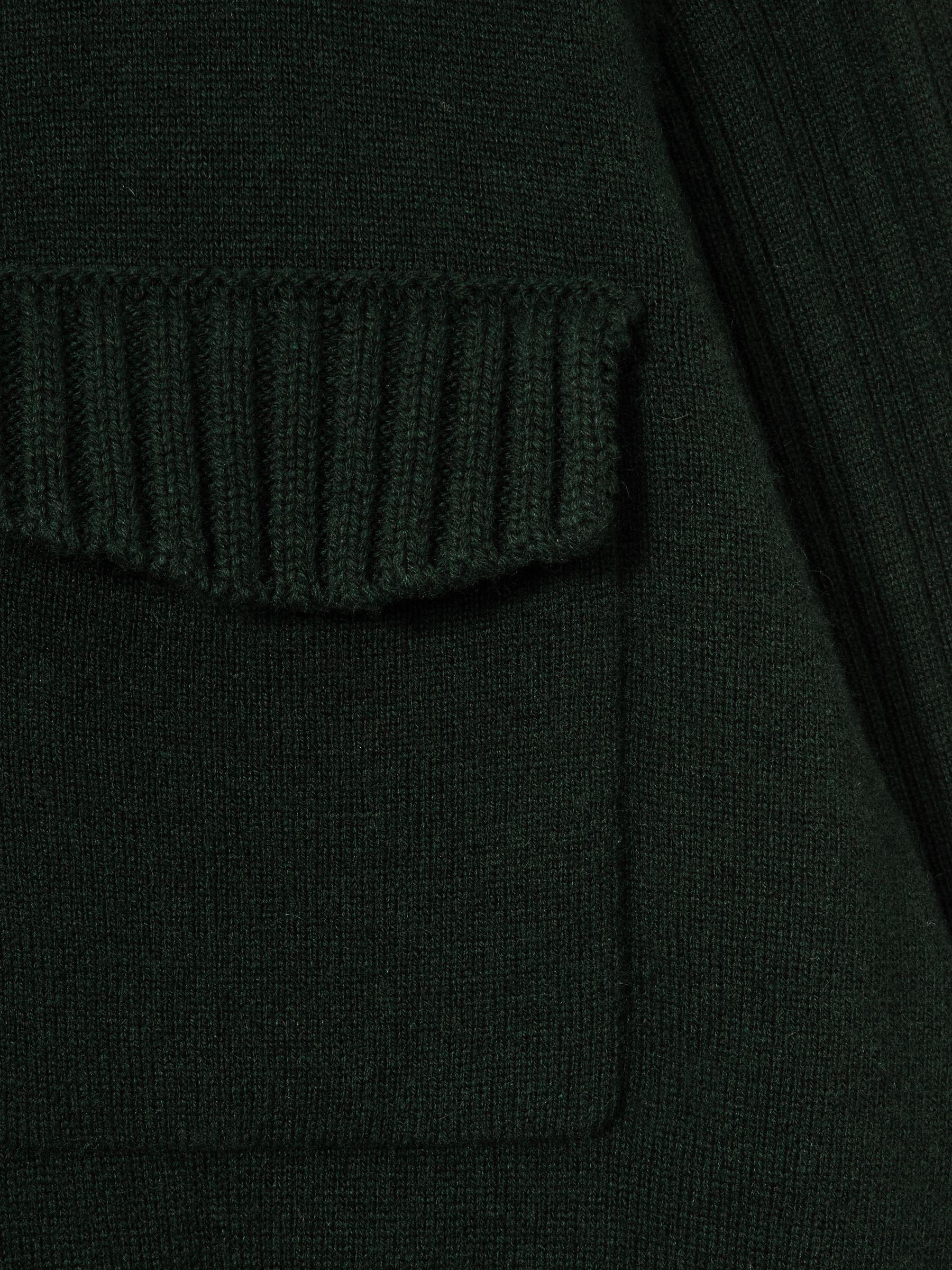 Wool-Blend Knitted Utility Midi Dress With Cashmere in Khaki Product Image