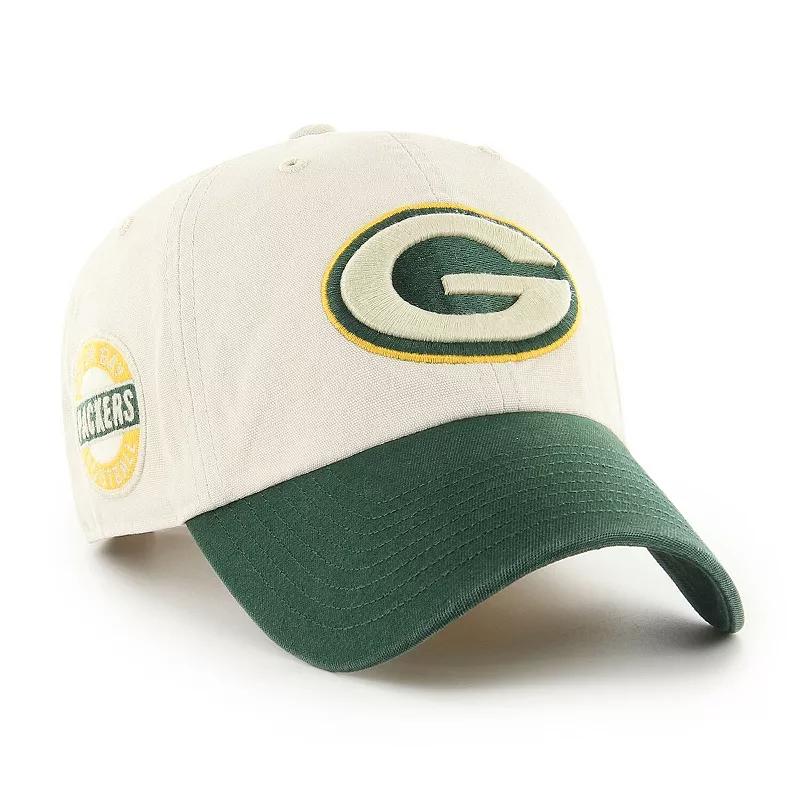 Men's '47 Cream/Green Green Bay Packers Sidestep Clean Up Adjustable Hat, Beige Product Image