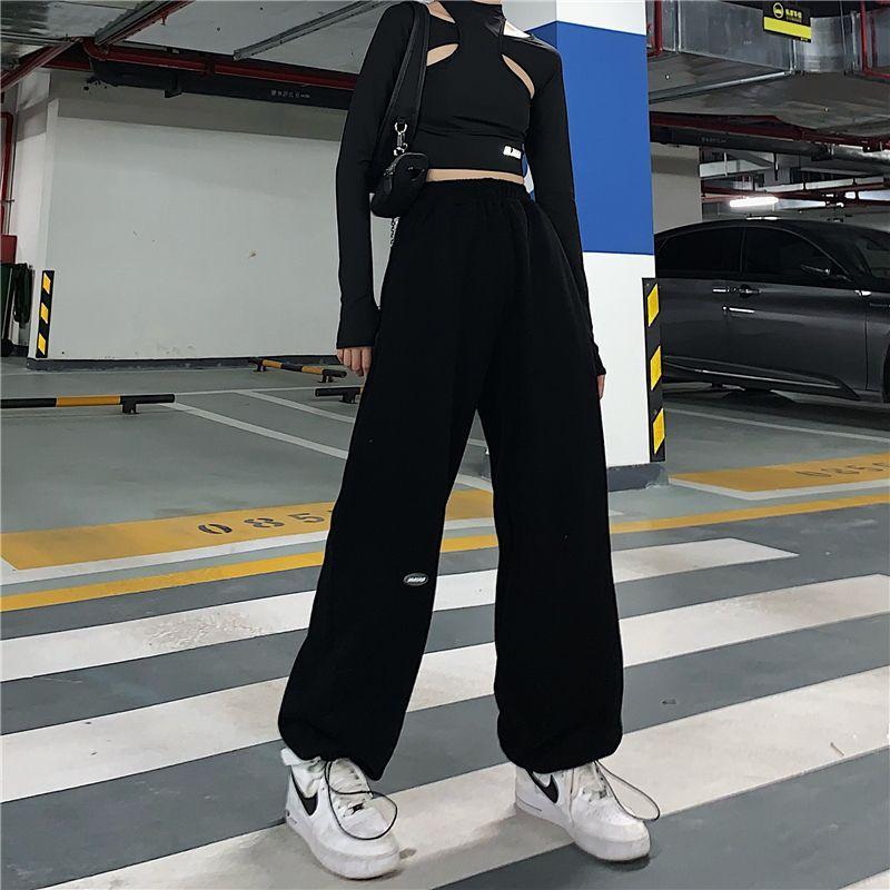 Plain Wide Leg Sweatpants Product Image
