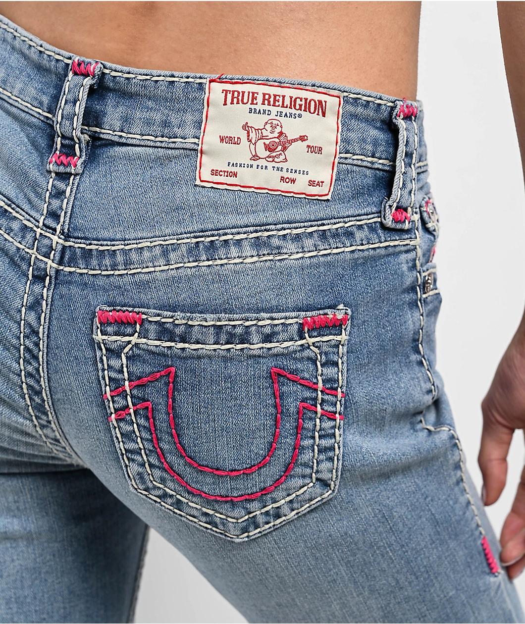 True Religion Billie Super T Peak Spot Mid Rise Jeans Product Image