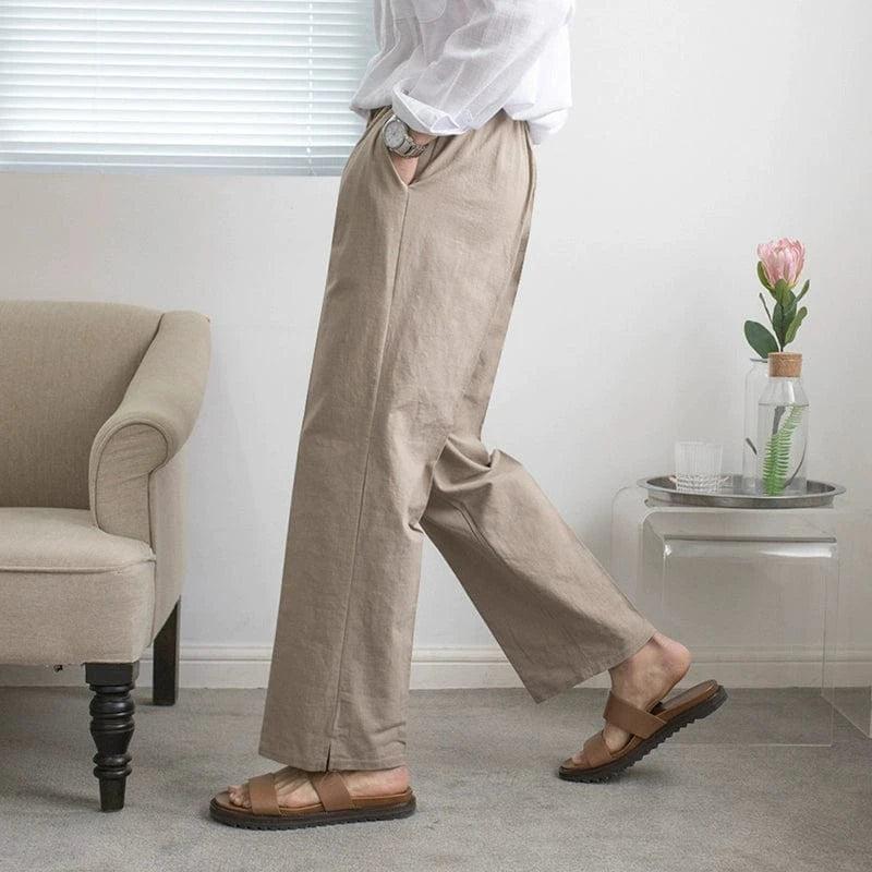 RT No. 18176 LINEN STRAIGHT PANTS Product Image