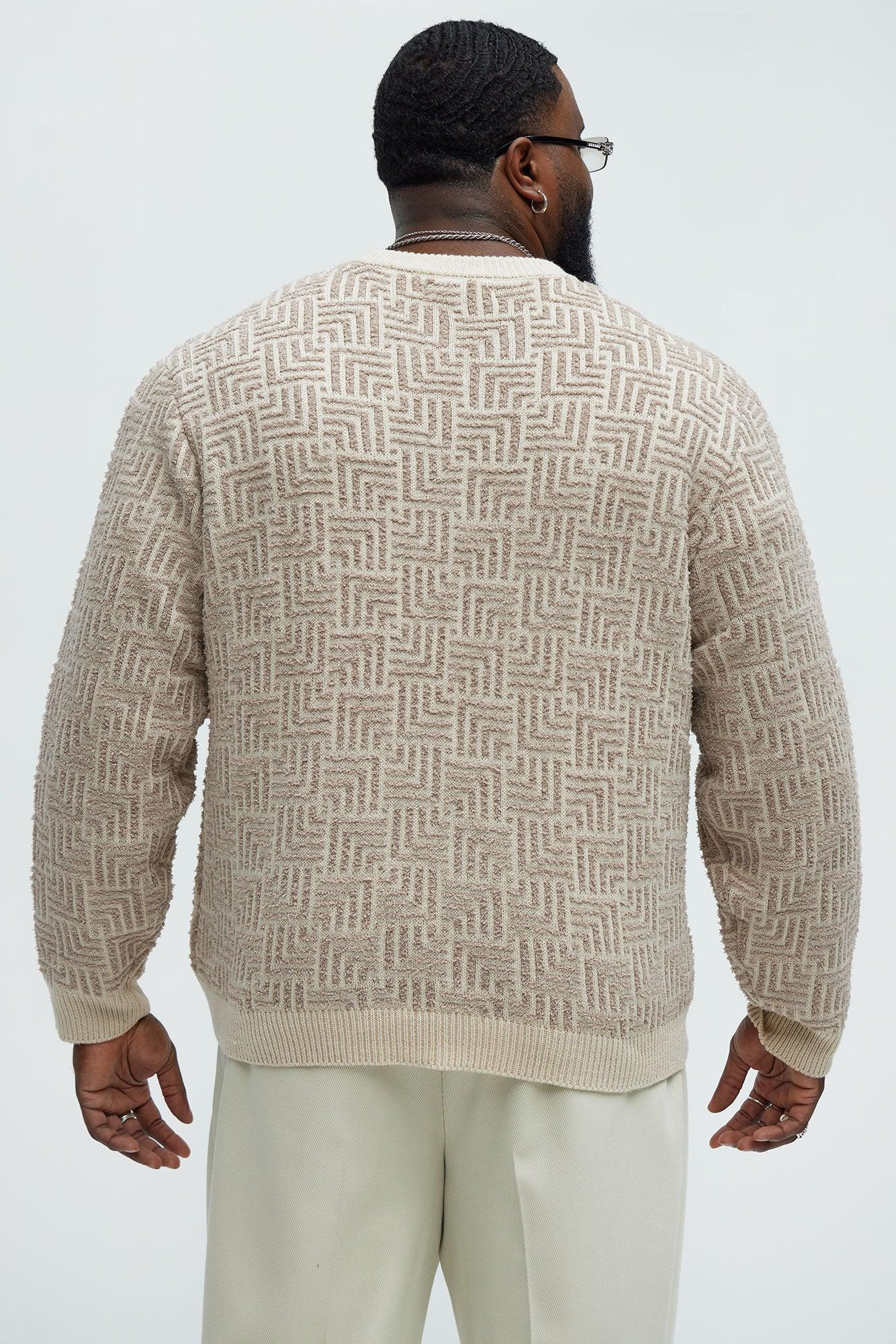Runnin Up Numbers Crewneck Sweater - Taupe Product Image