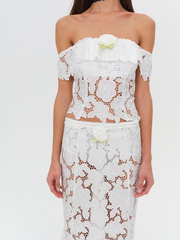 Claudia Maxi Skirt — White Product Image