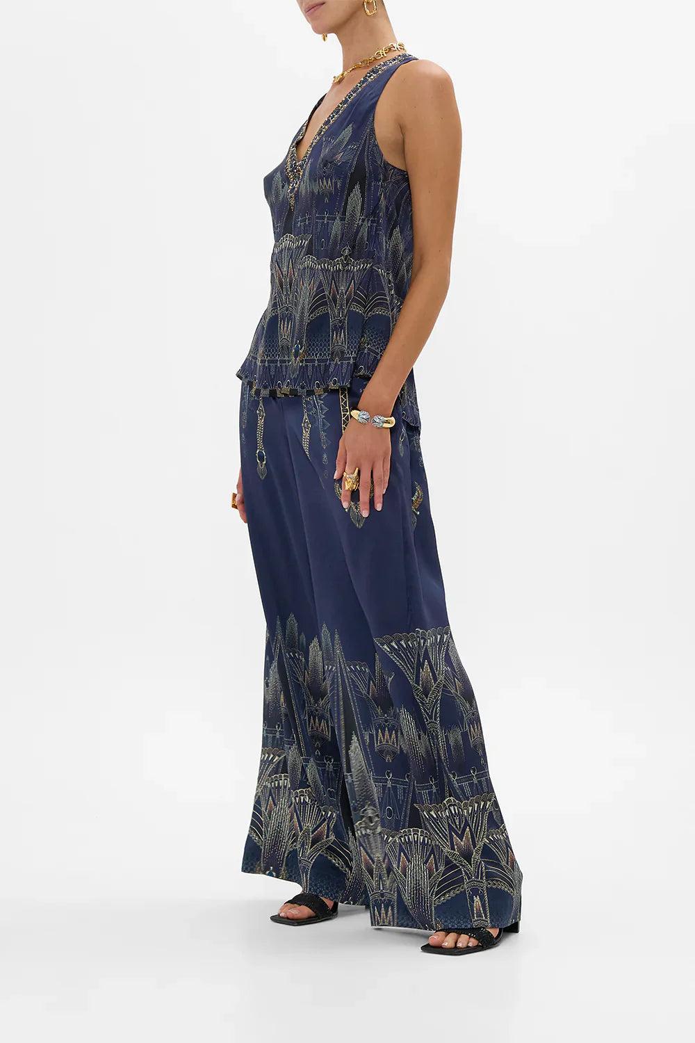 CAMILLA V NECK TOP WITH KNOT BACK Product Image