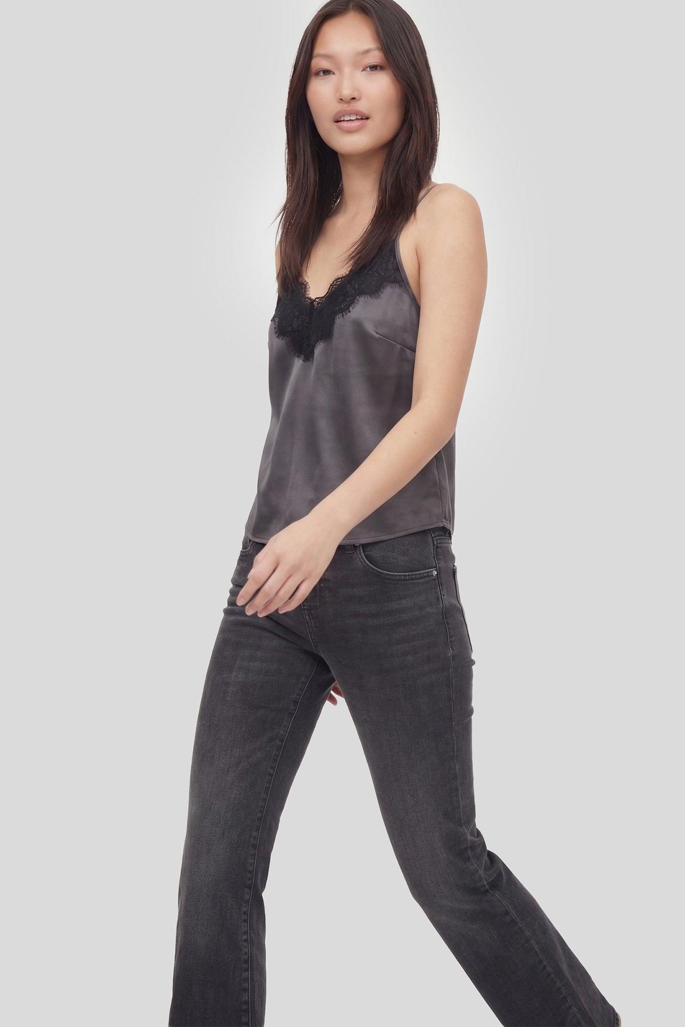 Satin Lace Trim Cami Female Product Image