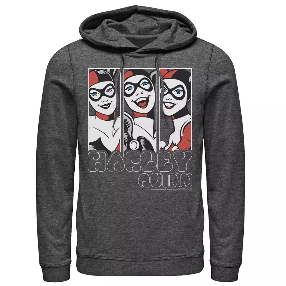 Men's Batman Harley Quinn Vintage Portrait Panel Hoodie,  Product Image
