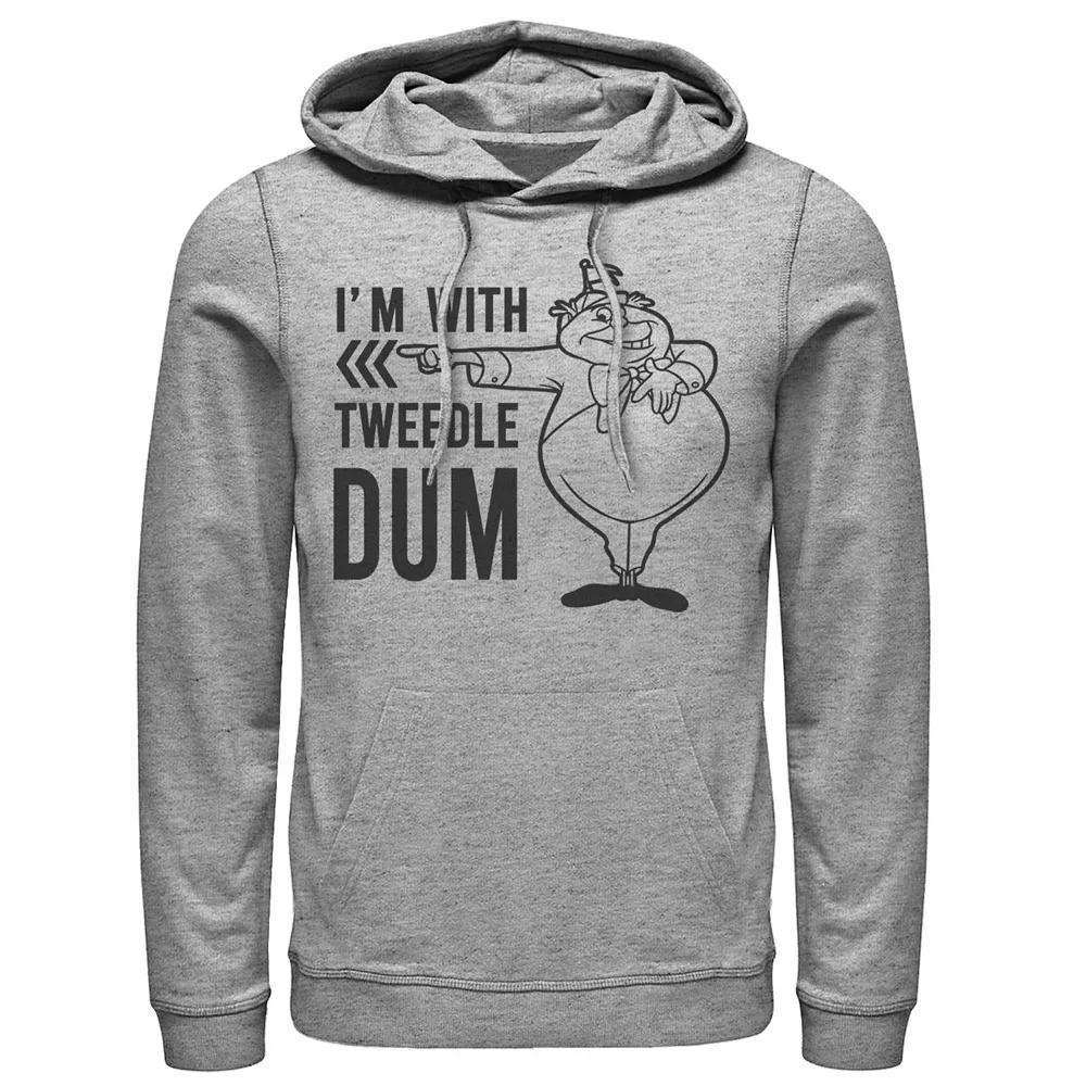 Disney's Alice In Wonderland I'm With Tweedledum Men's Hoodie, Size: Medium, Athletic Grey Product Image