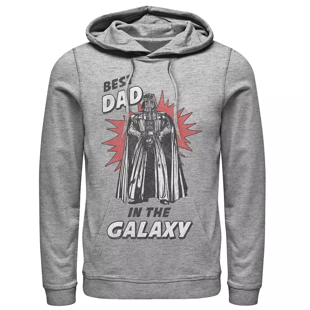 Men's Star Wars Father's Day Best Dad In The Galaxy Vintage Vader Hoodie, Size: XL, Athletic Grey Product Image