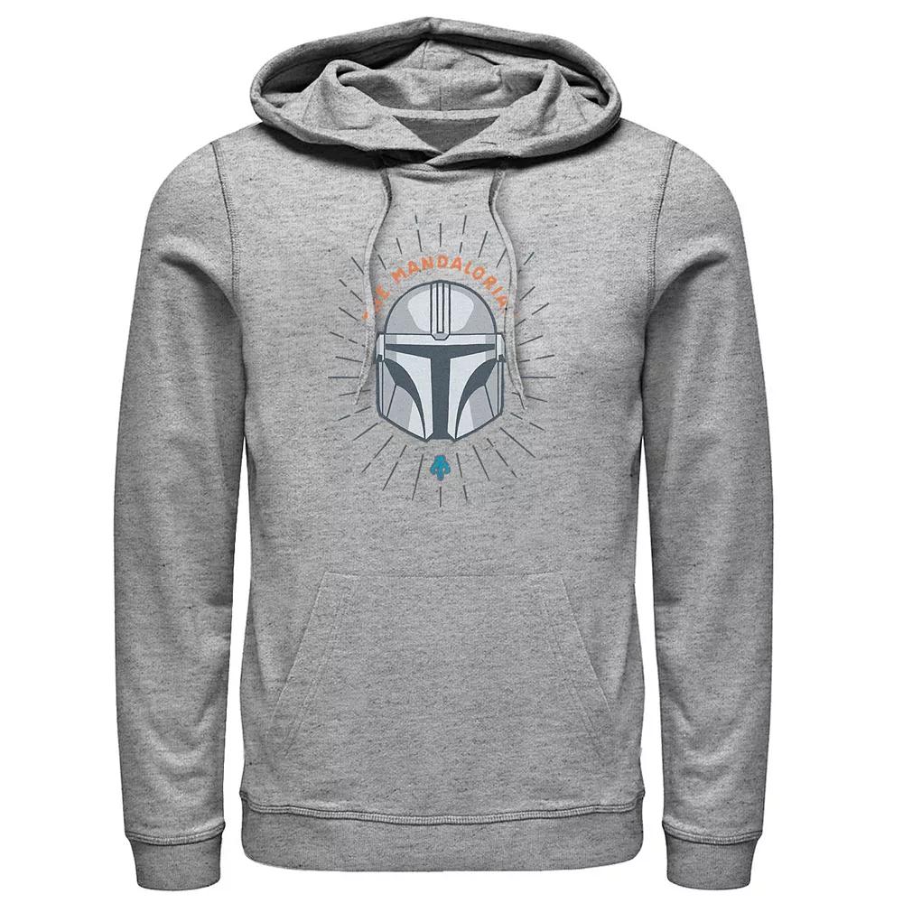 Men's The Mandalorian Helmet Cartoon Pullover Hoodie,  Product Image