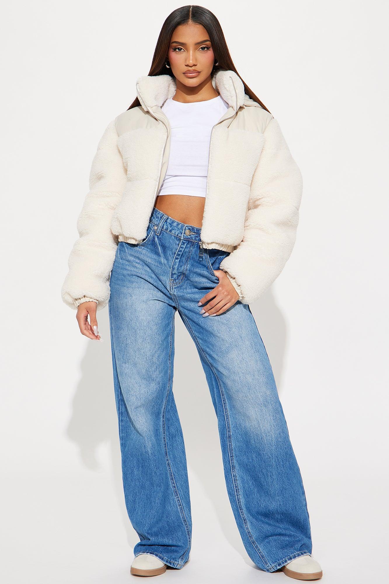 Up North Sherpa Puffer Jacket - Cream Product Image